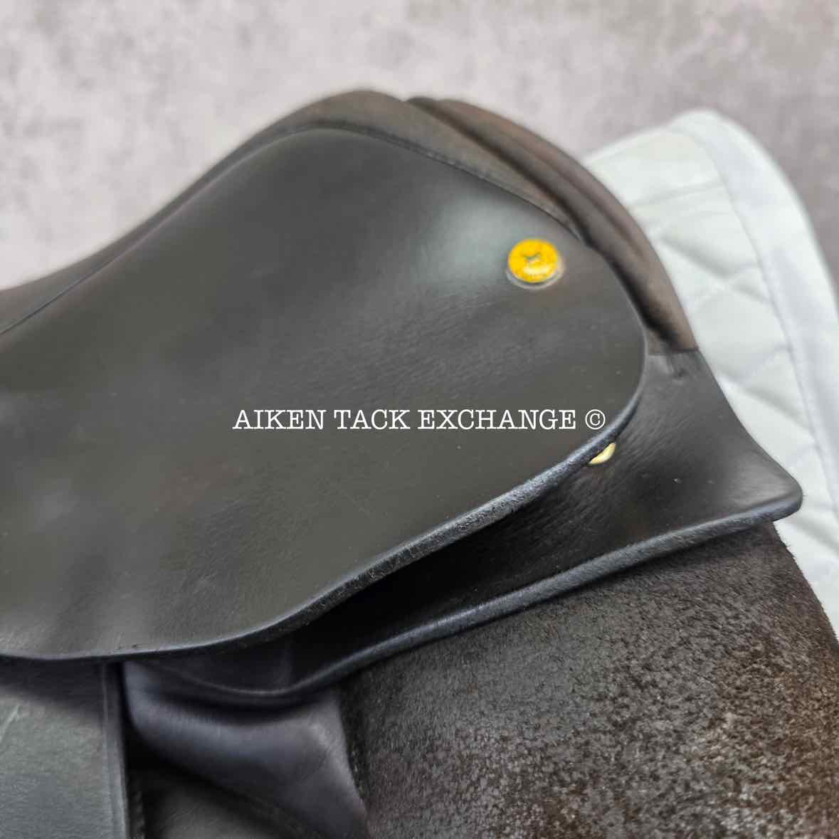 2004 Black Country Vinici Monoflap Dressage Saddle, 17.5" Seat, MW/W Tree, Wool Flocked Panels