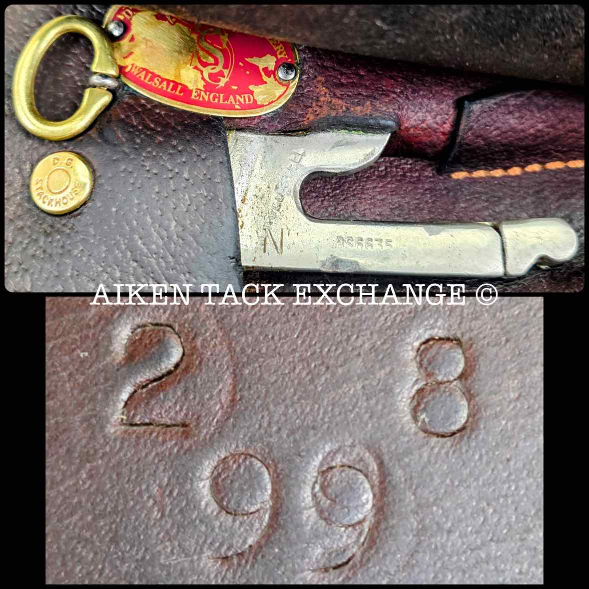 1999 Stackhouse Close Contact Jump Saddle, 17" Seat, Narrow Tree