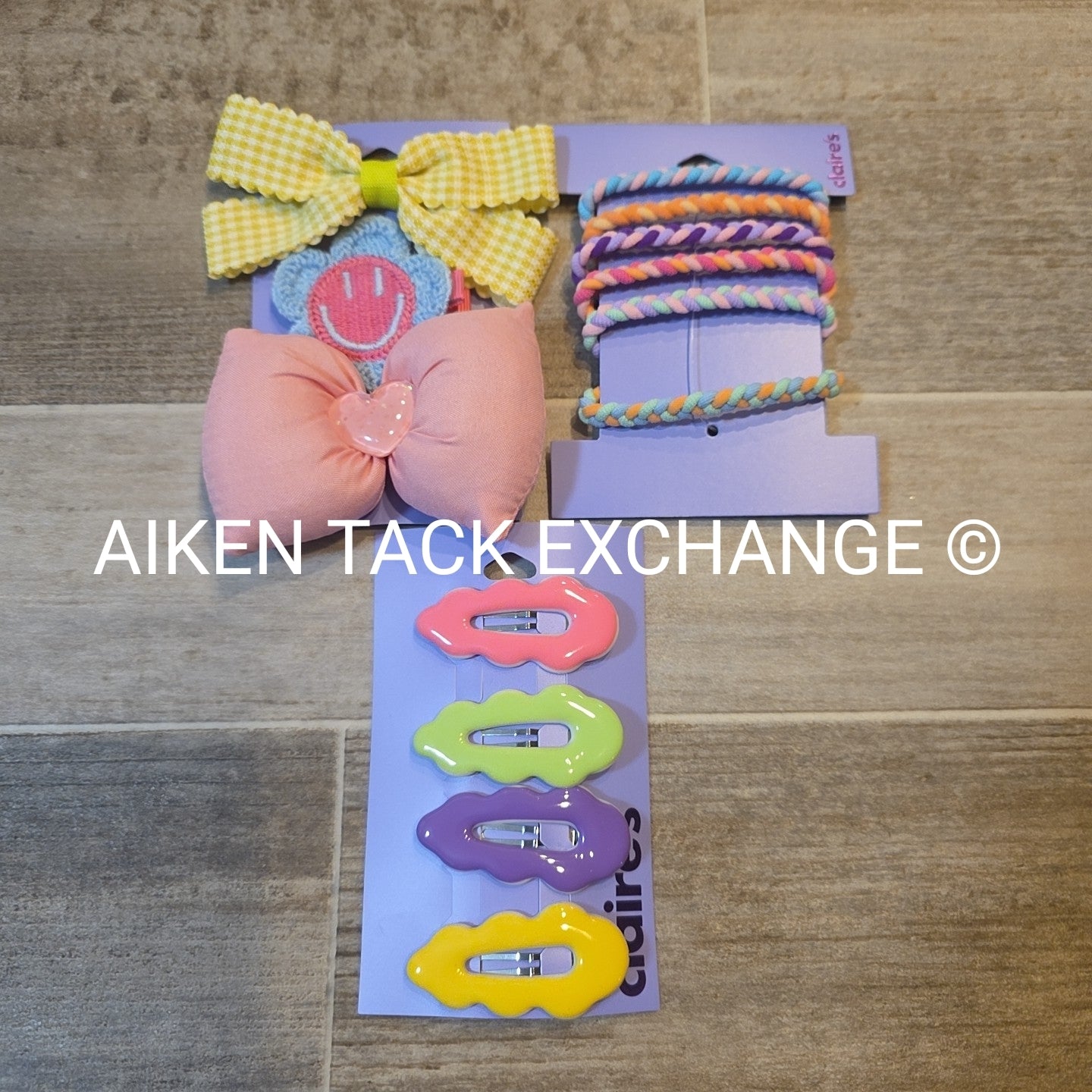 Claire's Hair Bundle - 1 Pack of Hair Ties, 2 Packs of Hair Clips