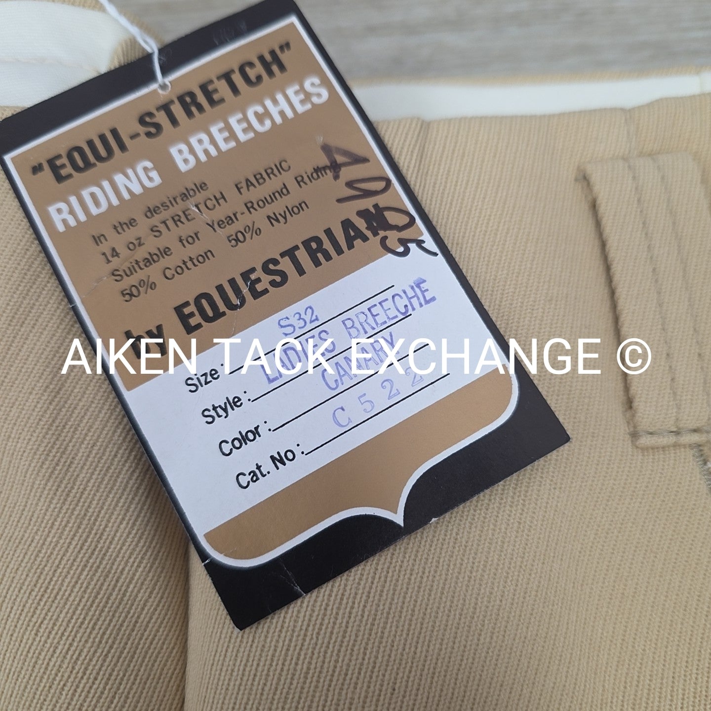 Equi-Stretch Knee Patch Canary Breeches, Brand New, Women's 32