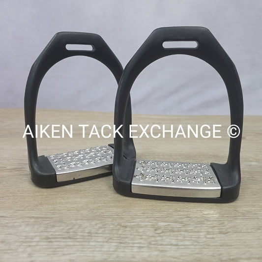 Equi Wing Wide Track Stirrups w Cheese Grater Pads 4.75"