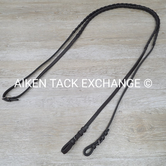 Bobby's English Tack Plain Laced Reins, Brown, 66"