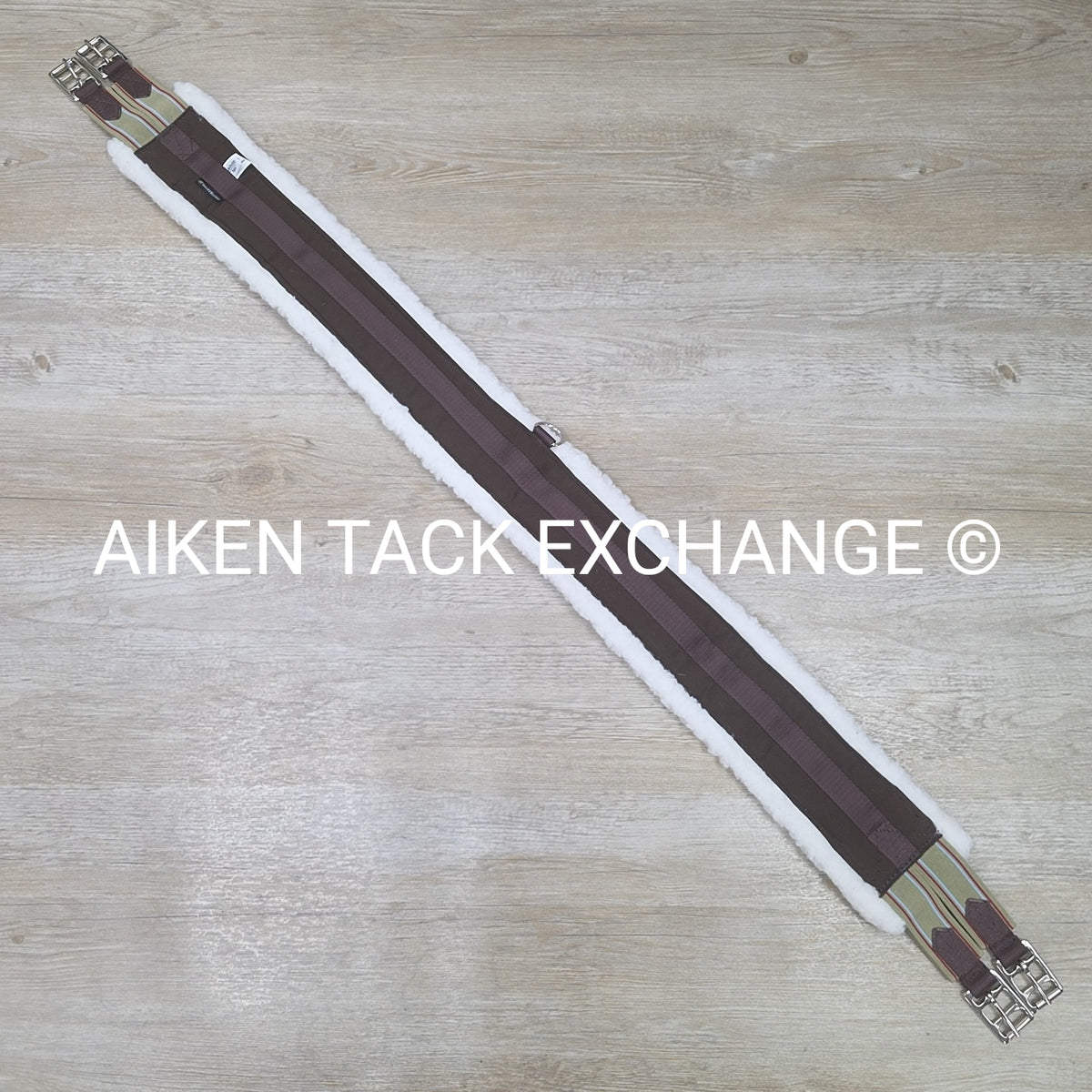 SmartEquine Fleece Girth with Double End Elastic, Brown, 56"