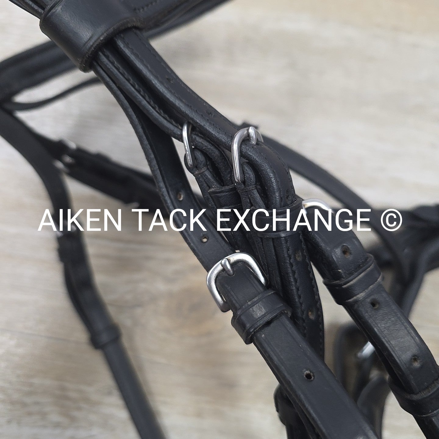 Panna Cavallo Double Weymouth Bridle with Both Reins, Black, Size Full