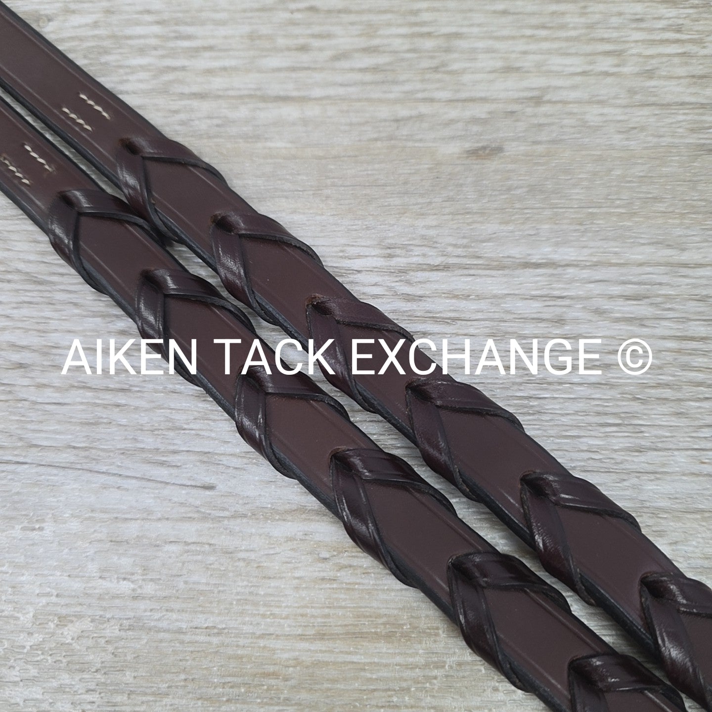 KL Select Square Raised Fancy Stitched Laced Reins, Brown, Size Full