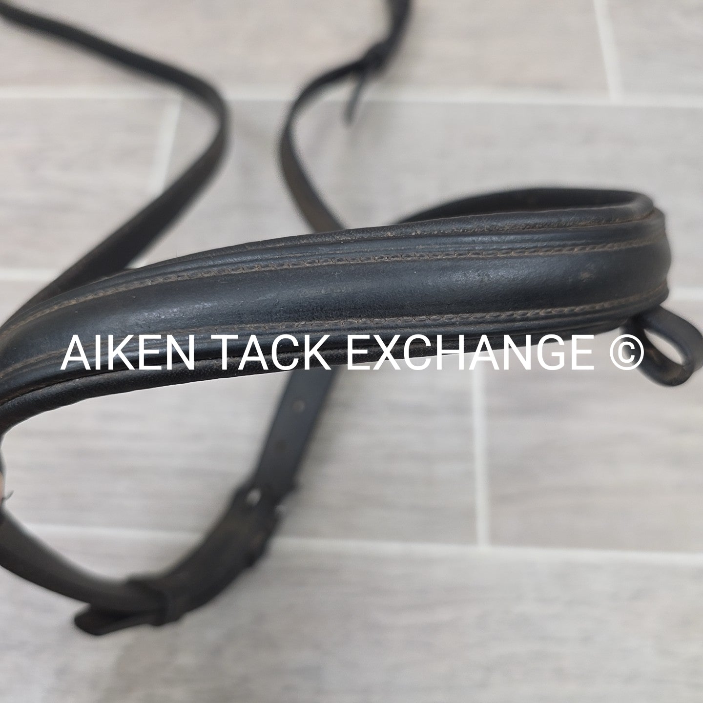 Plain Raised Noseband, Missing Flash Strap, Black, Size Full