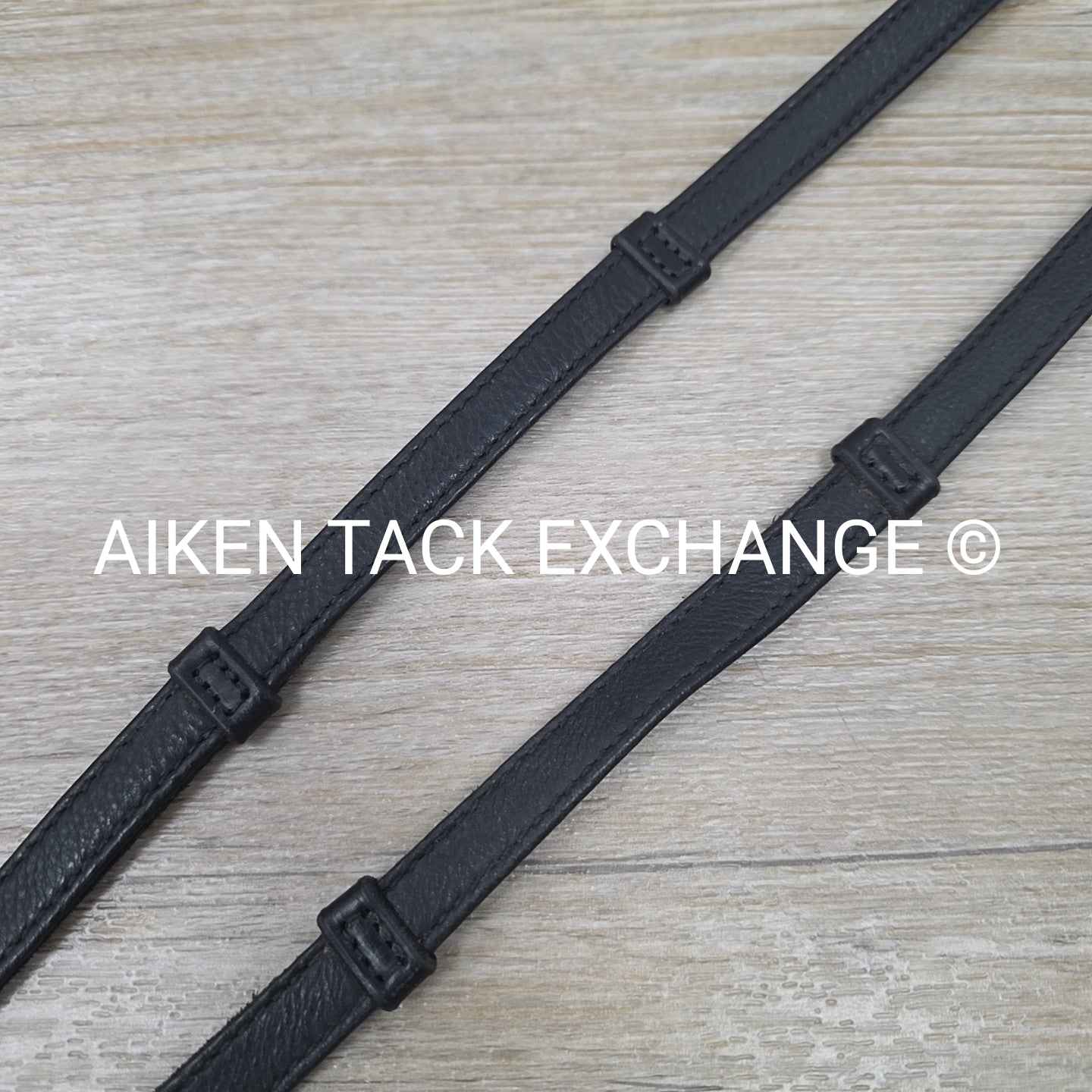 Passier Leather Reins with Hand Stops, Black, 55"