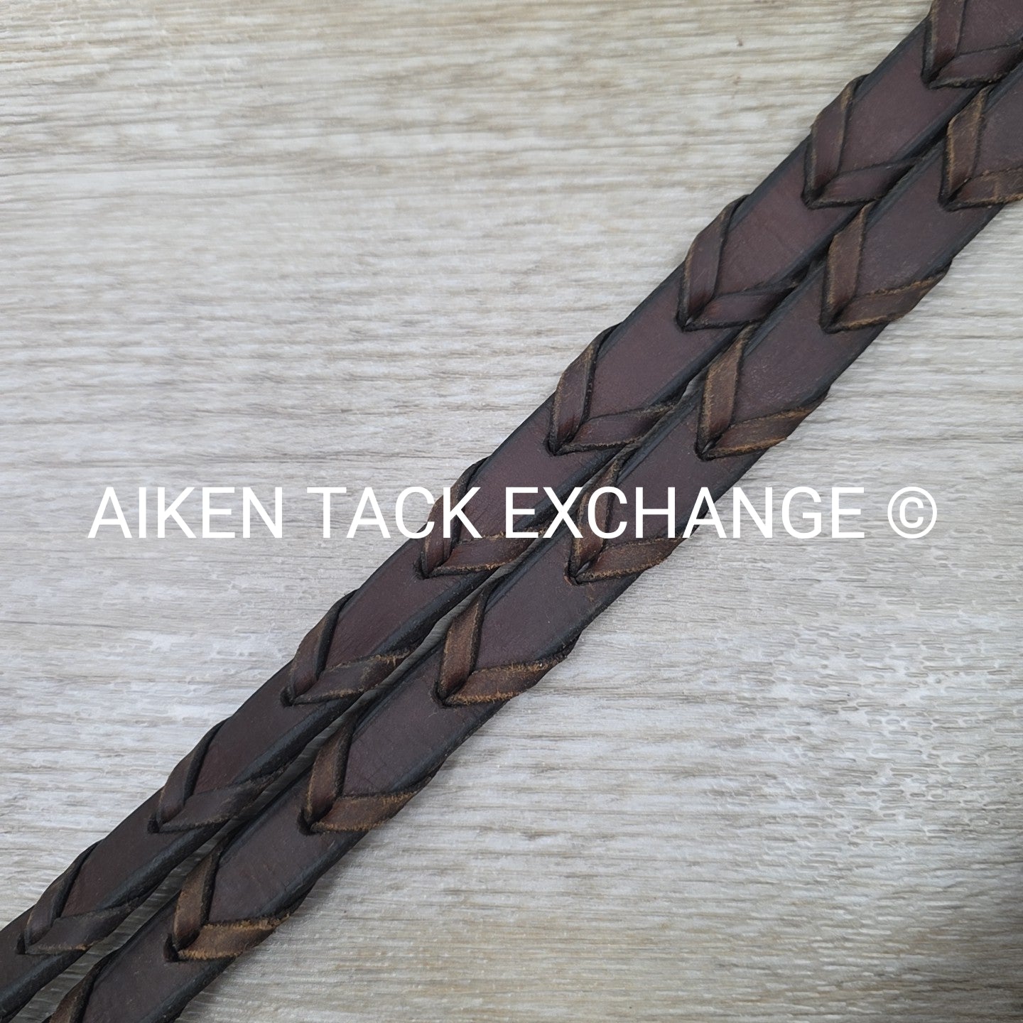 Beval Plain Raised Laced Reins, Brown, 57"