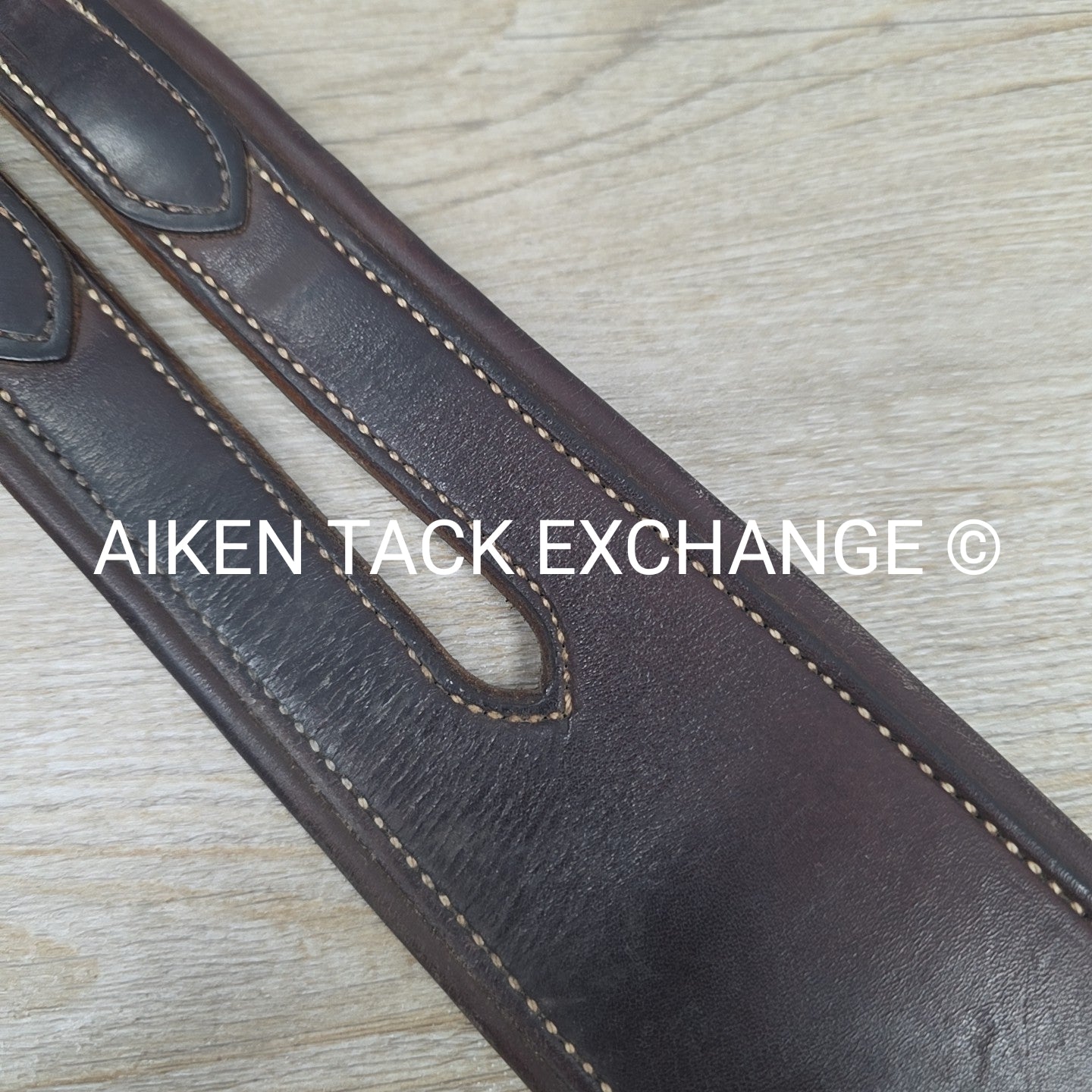 SmartPak Fancy Stitch Girth with Elastic on One Side, Brown, 48"
