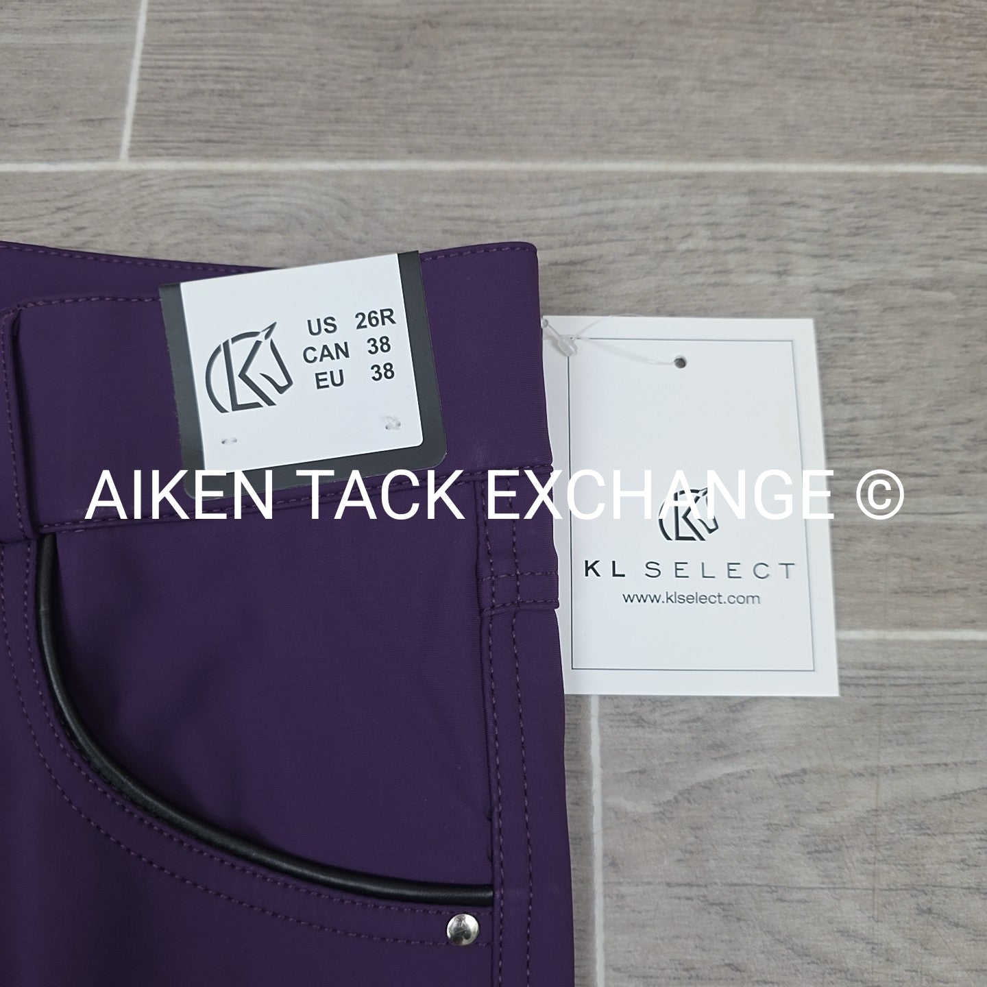 KL Select Gabrielle Knee Patch Breeches, Purple, Women's Size 26R