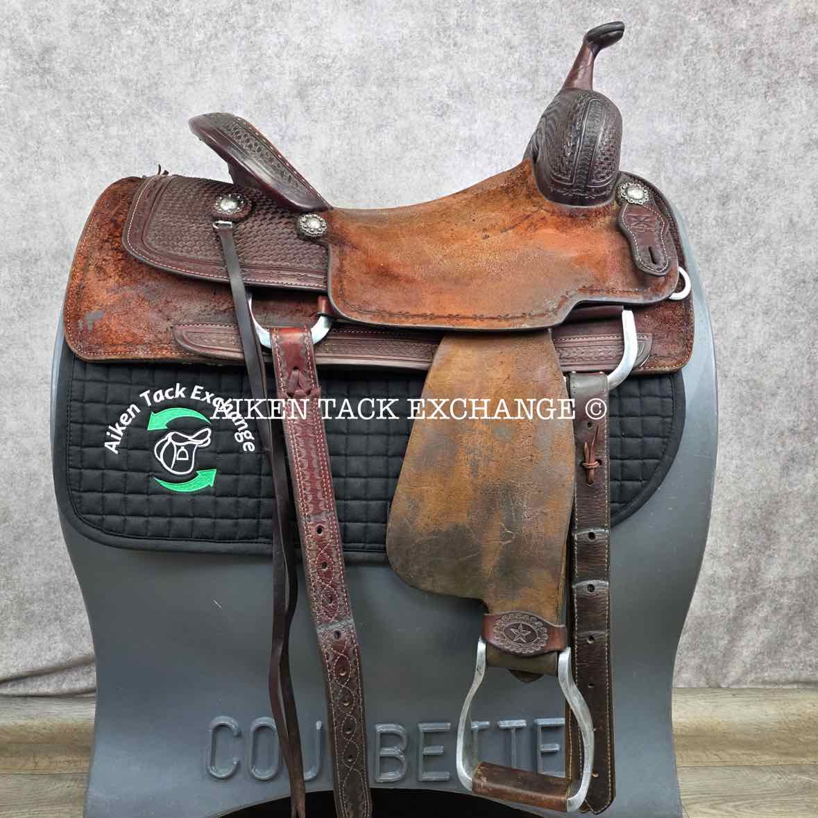 2011 Reinsman X-Series 4874-2-DG Working Cow Horse Cutter Western Saddle, 16" Seat, Regular Tree - Semi QH Bars