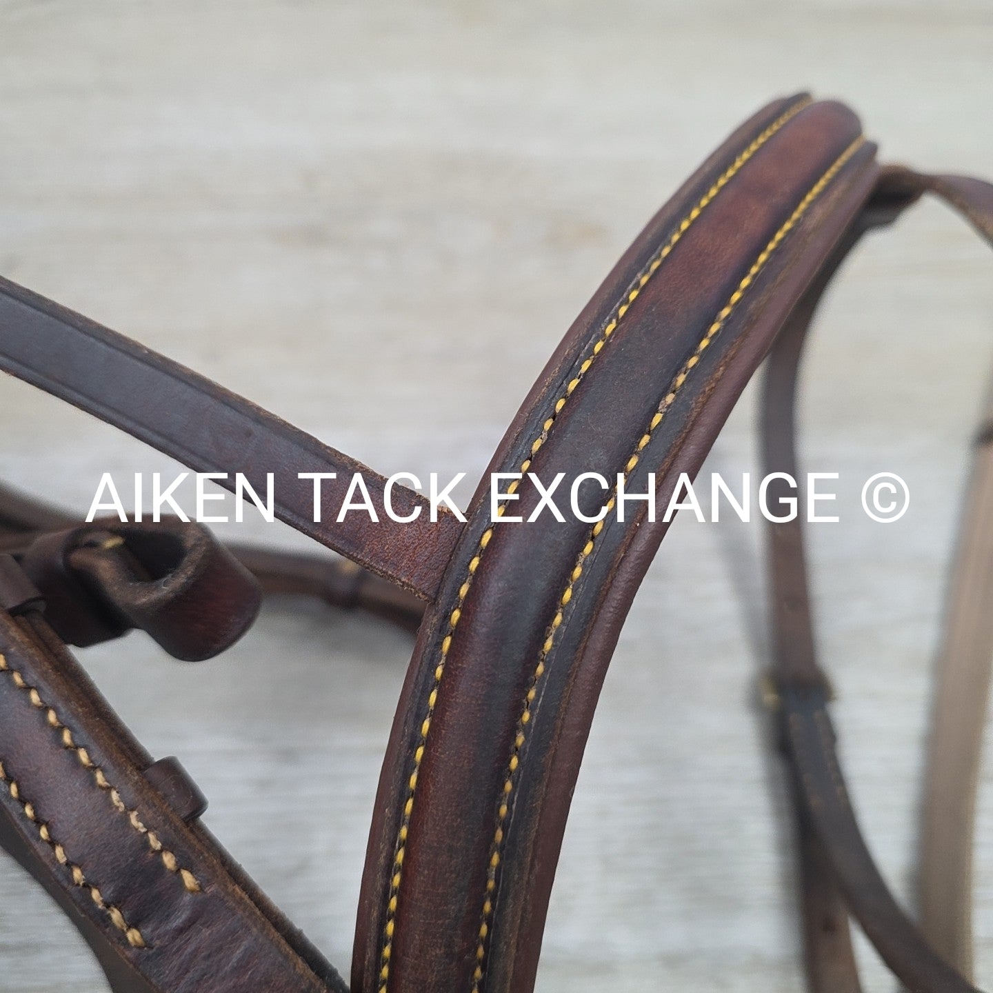 Stubben Plain Raised Flash Bridle with Matching Cotton Web Reins, Brown, Size Fu