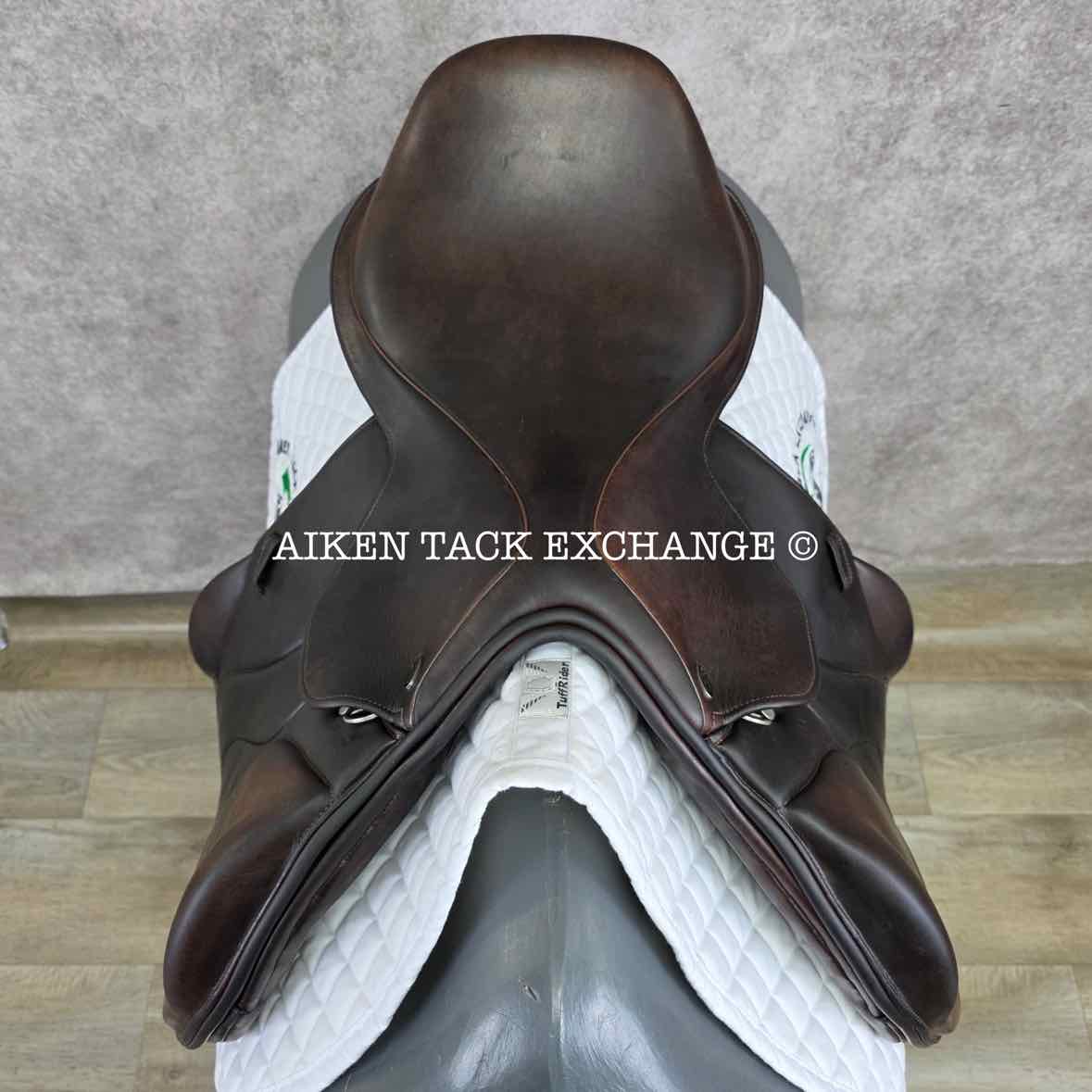 2012 Marcel Toulouse Marielle Monoflap Jump Saddle, 17.5" Seat, Genesis Adjustable Tree, Wool Flocked Panels