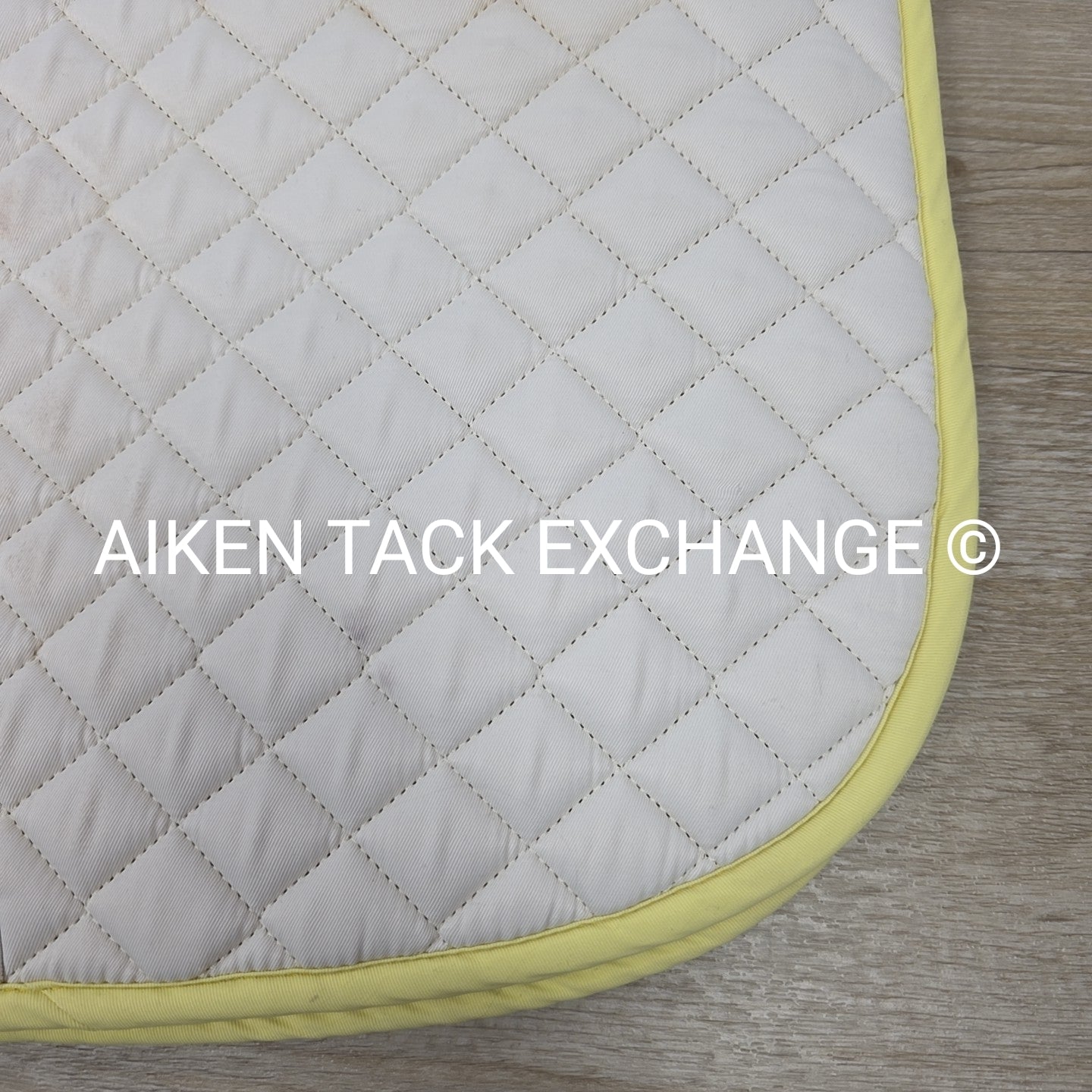 Dover Saddlery All Purpose Pony Saddle Pad, White with Yellow Trim