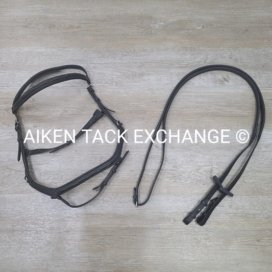 Horseware Rambo Micklem Fancy Stitched Anatomic Bridle with Rubber Reins, Missin