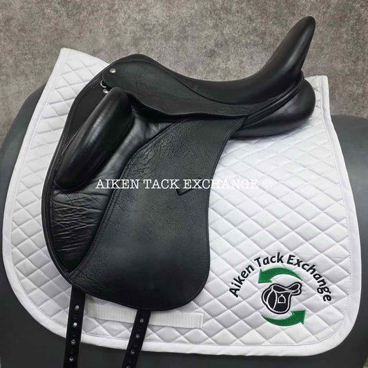 2019 Custom Saddlery Wolfgang Solo MKII Monoflap Dressage Saddle, 17" Seat, Adjustable Tree, Wool Flocked Panels