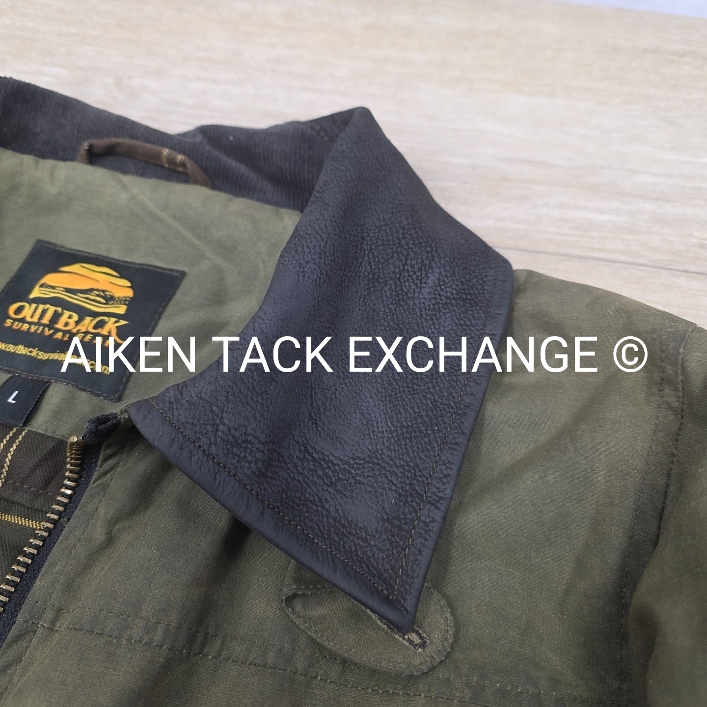Outback Survival Gear Olive Green Waxed Trench Coat, Women's Large