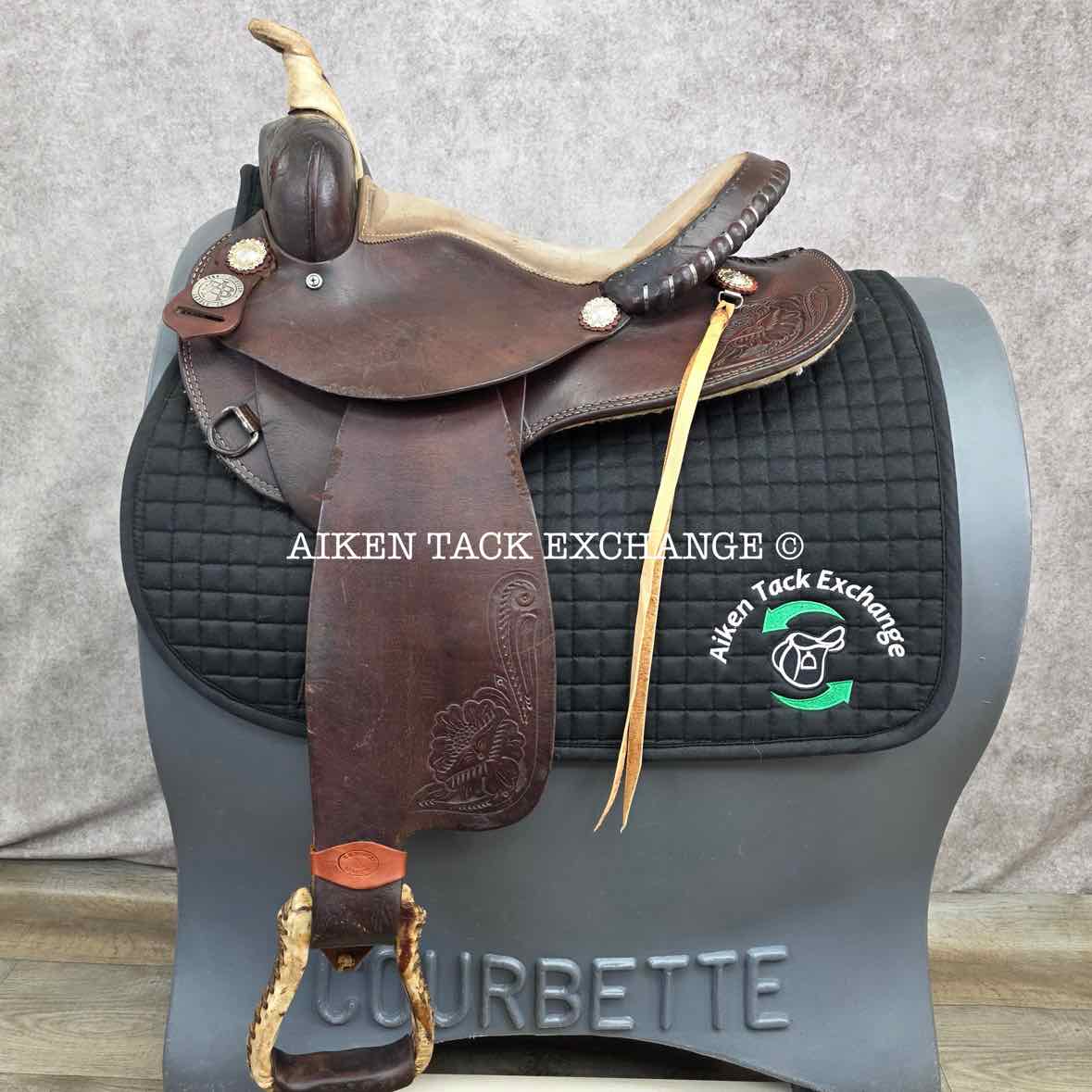 Bona Allen Western Roping Saddle, 15" Seat, Regular Tree - Semi QH Bars