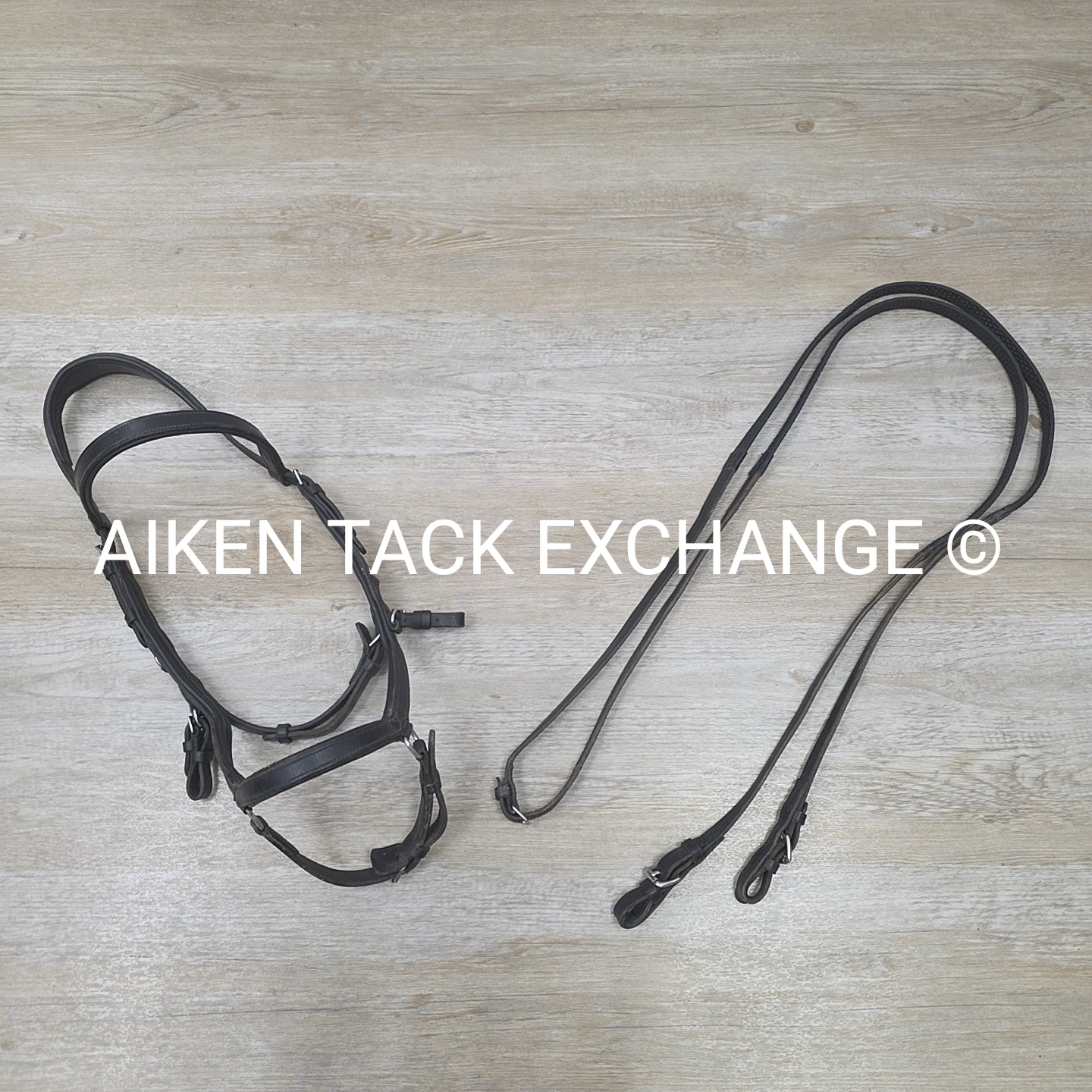 Horseware Micklem Anatomic Bridle with Nunn Finer Rubber Reins, Black, Size Full