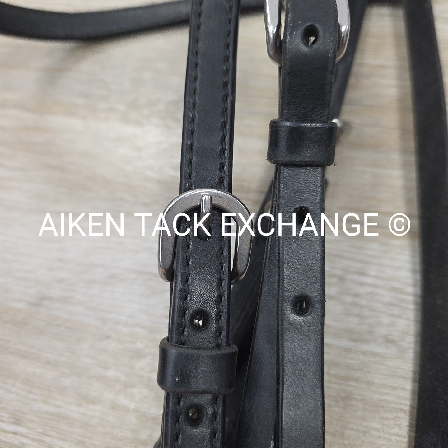 Circle Y Browband Headstall with Reins, Black, Size Full