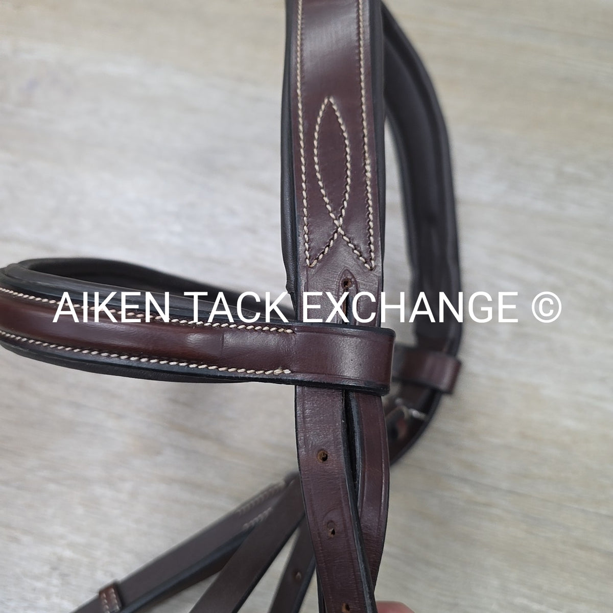 KL Select Hampton Fancy Stitched Bridle with Matching Laced Reins, Brown, Oversi