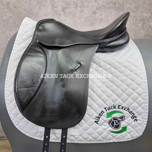 1994 Kieffer Aachen Dressage Saddle, 17" Seat, Medium Tree, Wool Flocked Panels