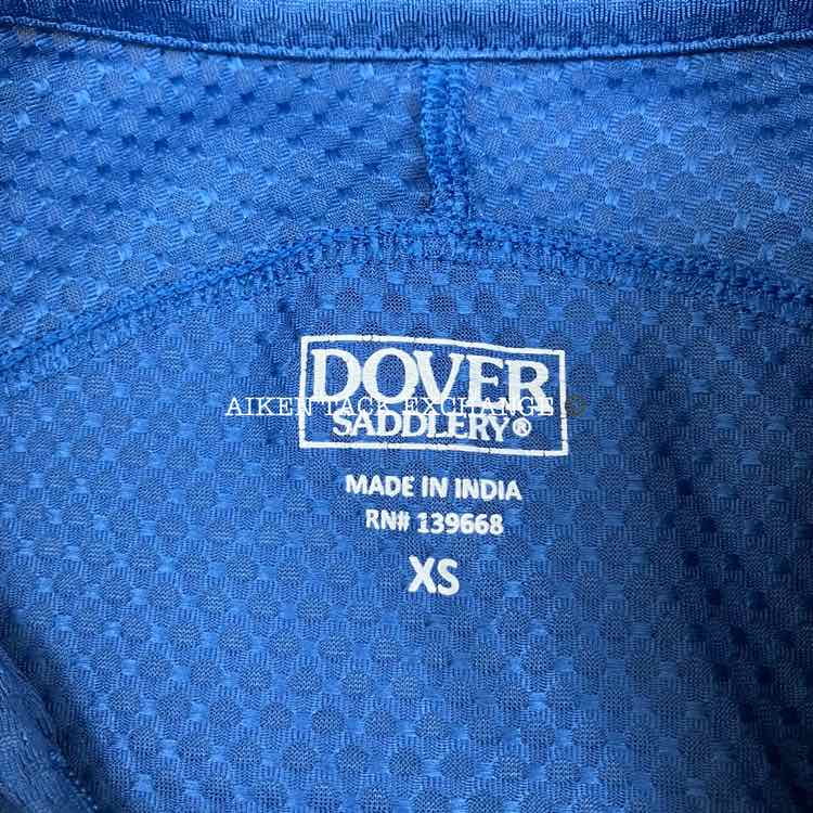 Dover Saddlery Quarter Zip Short Sleeve Shirt, Blue, Size XS