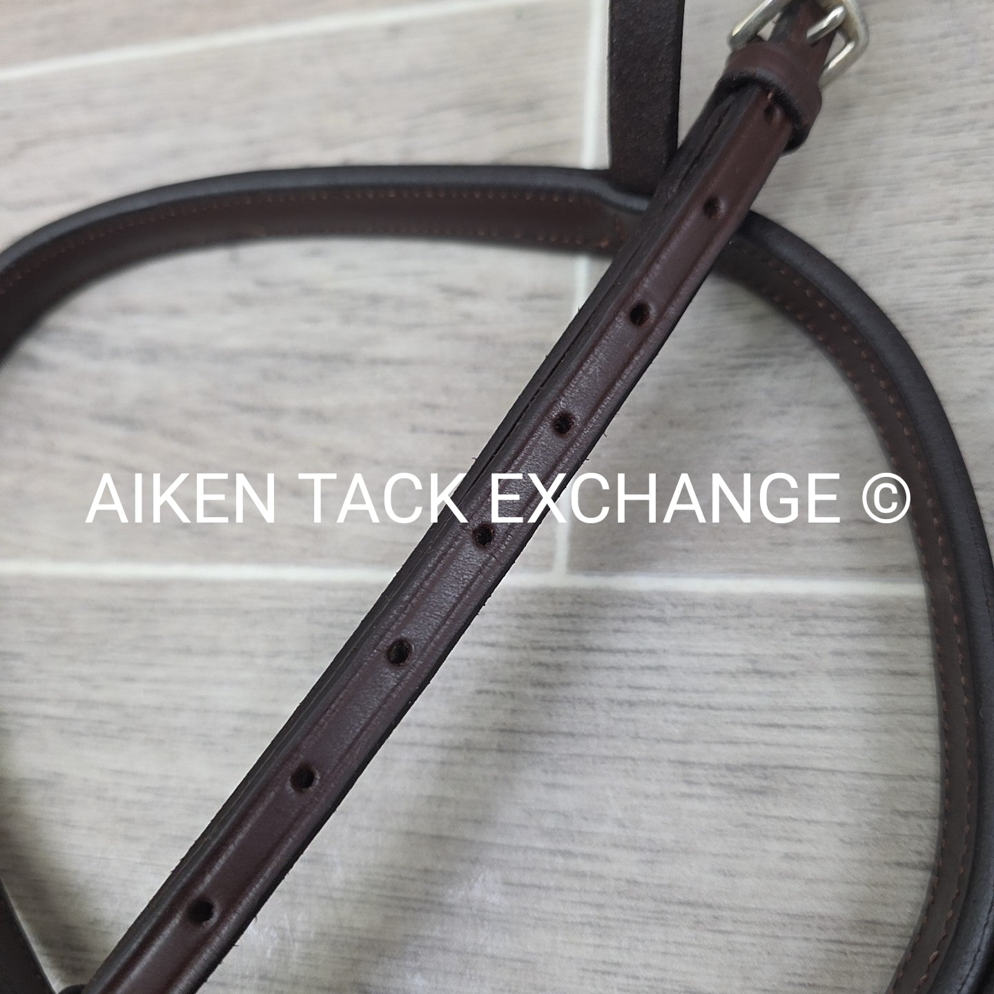 Fancy Stitched Noseband, Brown, Size Full
