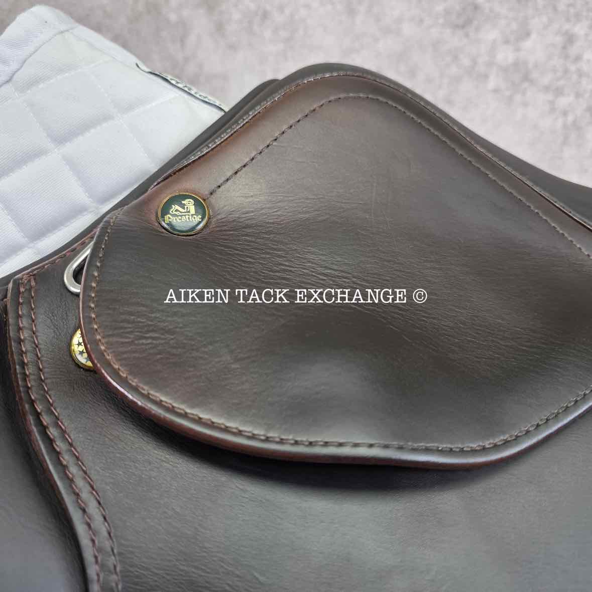 **SOLD** 2012 Prestige Boston Close Contact Jump Saddle, 17" Seat, 33 Tree - Medium, Wool Flocked Panels