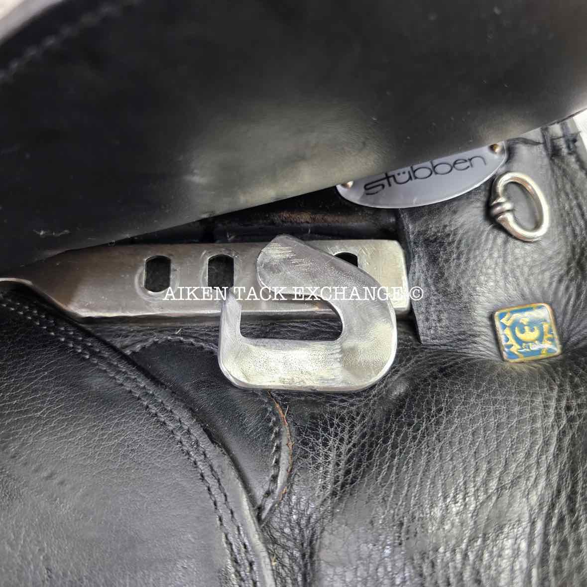 2014 Stubben Aramis Dressage Saddle with Equi-Soft, 18" Seat, 28cm Tree - Medium, Wool Flocked Panels