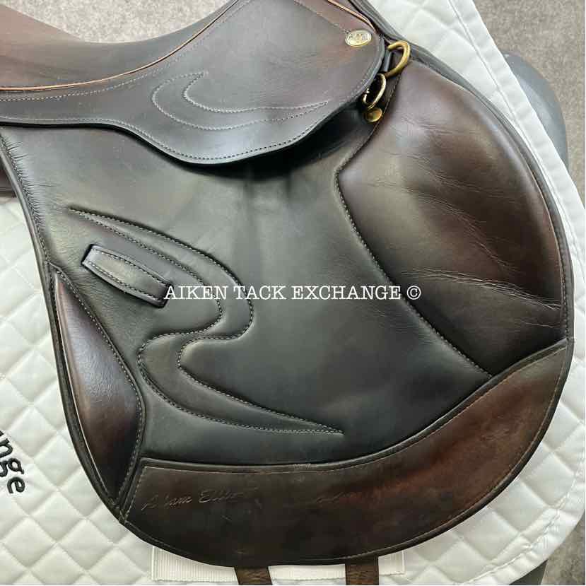 Adam Ellis Mono Event Jump Saddle, 17.5" Seat, Wide Tree, Wool Flocked Panels