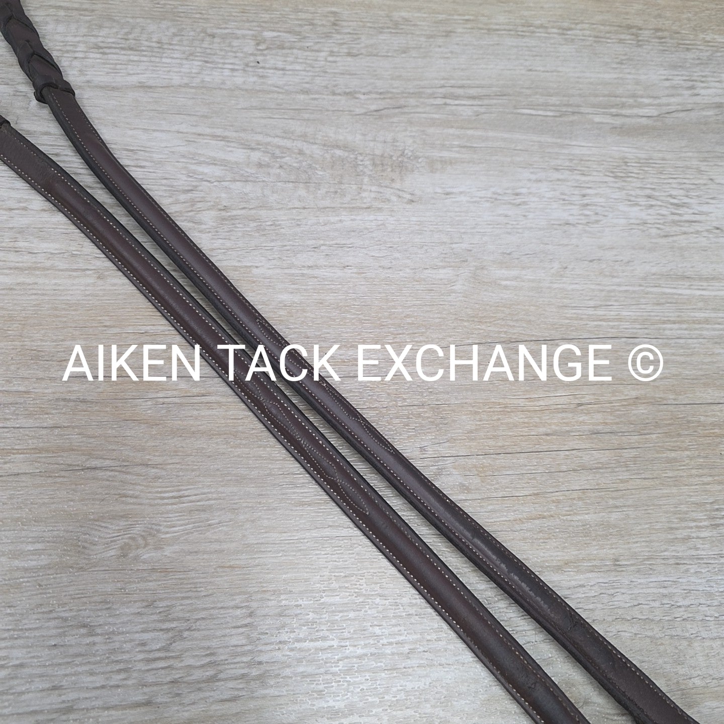 KL Select Black Oak Fancy Stitched Bridle with Matching Laced Reins, Brown, Over