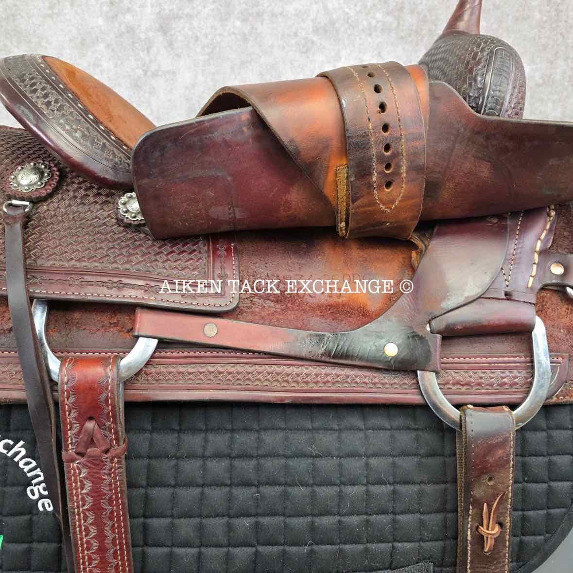 2011 Reinsman X-Series 4874-2-DG Working Cow Horse Cutter Western Saddle, 16" Seat, Regular Tree - Semi QH Bars
