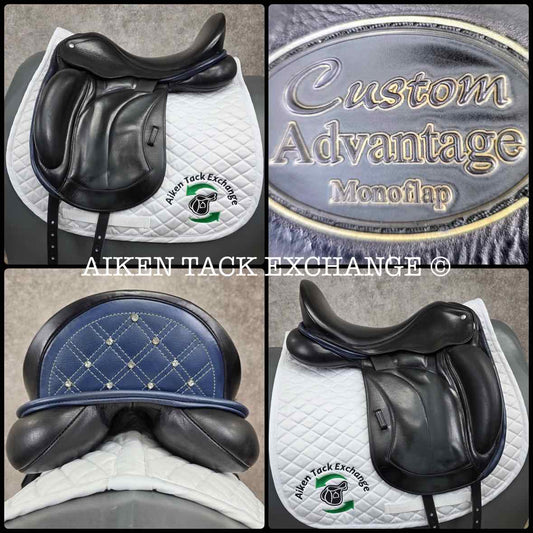 2017 Custom Saddlery Advantage Monoflap Dressage Saddle, 18" Seat - Short Flap, Adjustable Tree, Wool Flocked Panels
