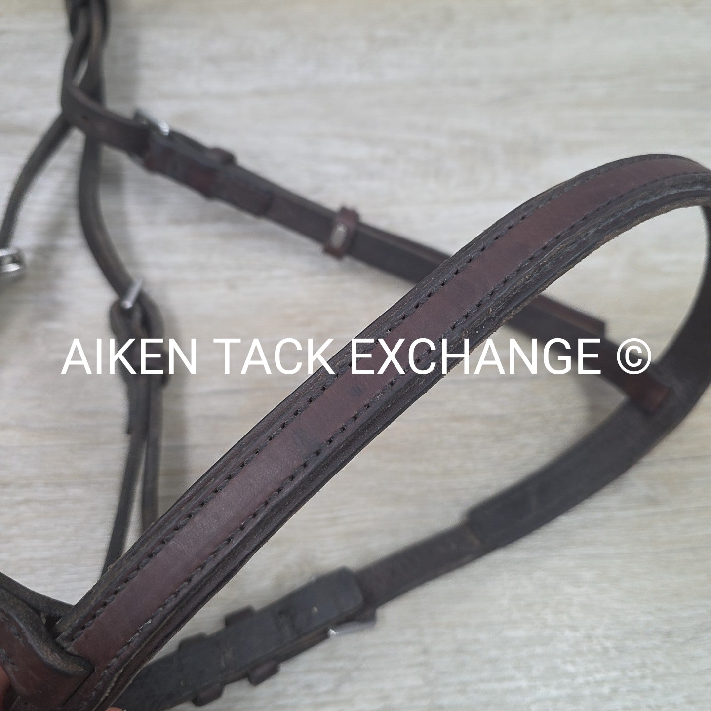 Plain Raised Heavy Duty Bridle, No Reins, Brown, Oversize