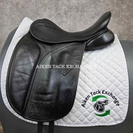 2008 County Perfection Dressage Saddle, 17" Seat, Medium Wide Tree, Wool Flocked Skid Row Panels