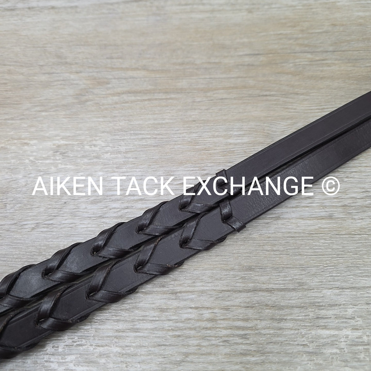 Flat Laced Reins, Brown, 62"