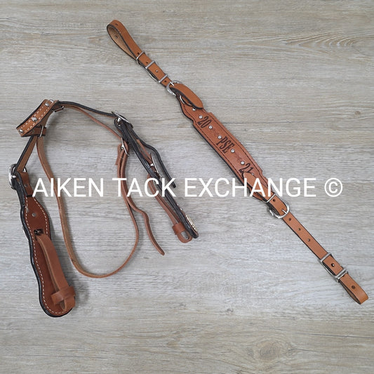 One Ear Western Bridle with Matching Wither Strap