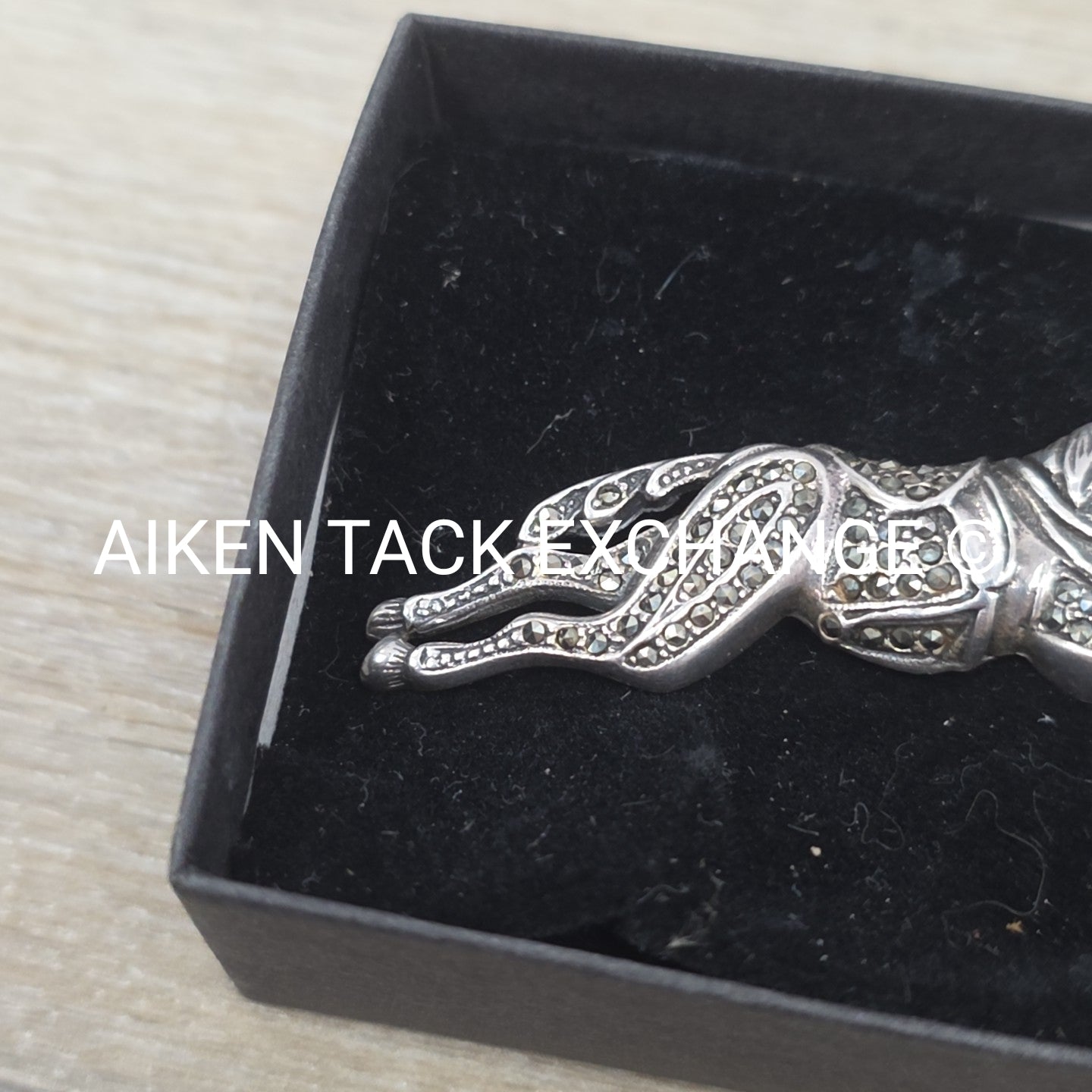 Marcasite & Sterling Silver Running Horse Broach