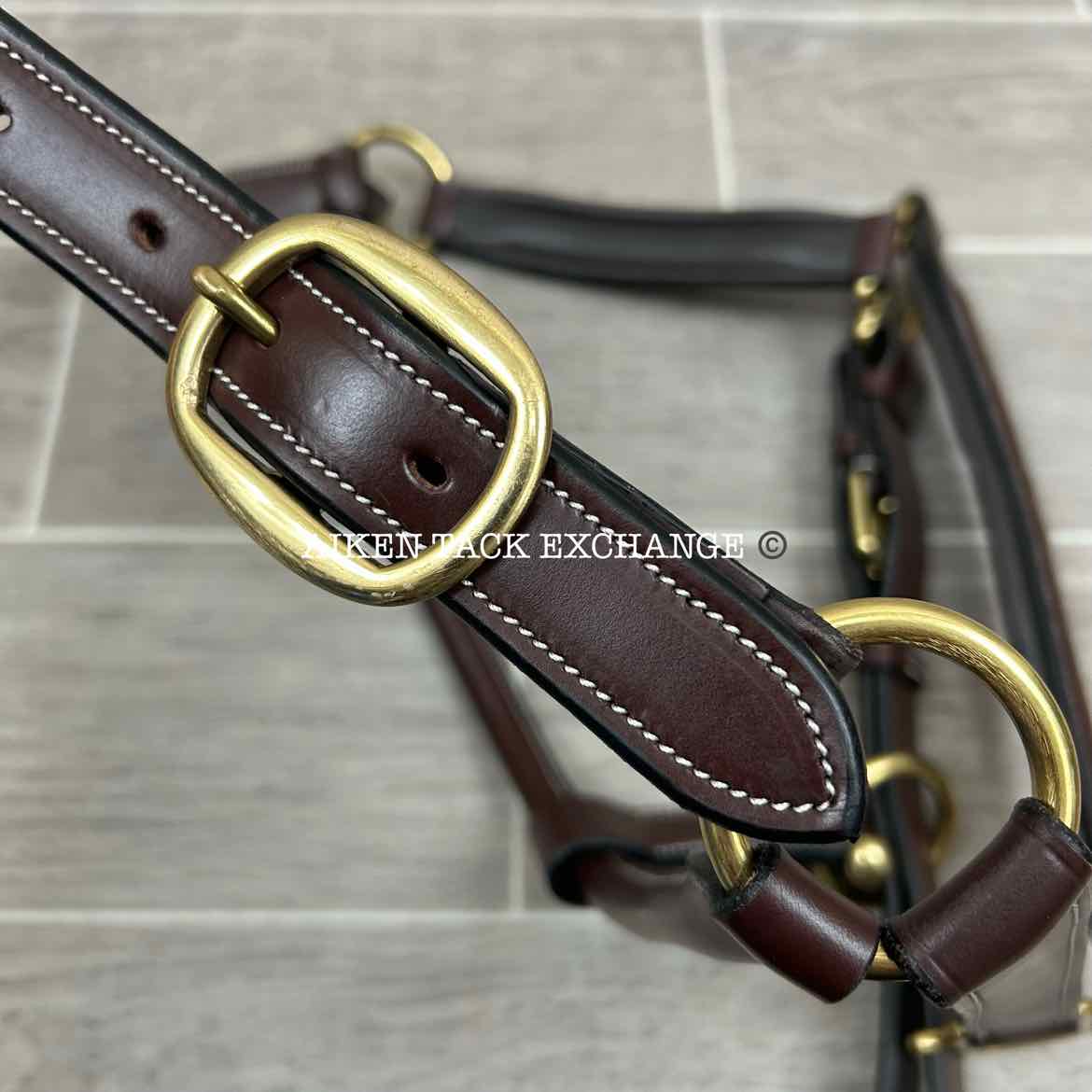KL Select Red Barn Rachel Padded Leather Halter, Brown/Brass, Size Cob