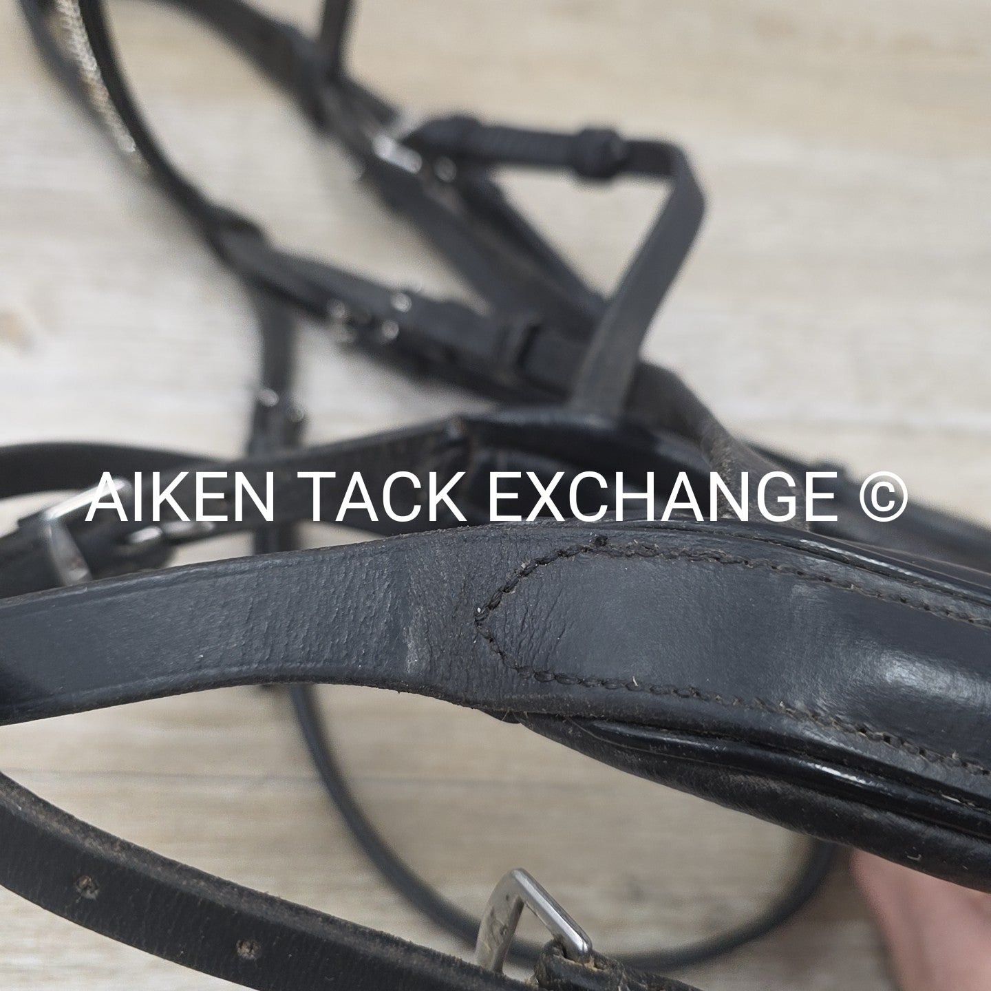 Horze Dressage Bridle with Rubber Reins, Black, Size Full