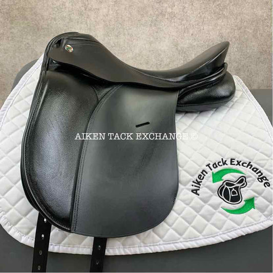 **SOLD** 2022 Karl Niedersuss Crescendo Dressage Saddle, 17.5" Seat, Short Flap, Medium Wide Tree, Wool Flocked Panels