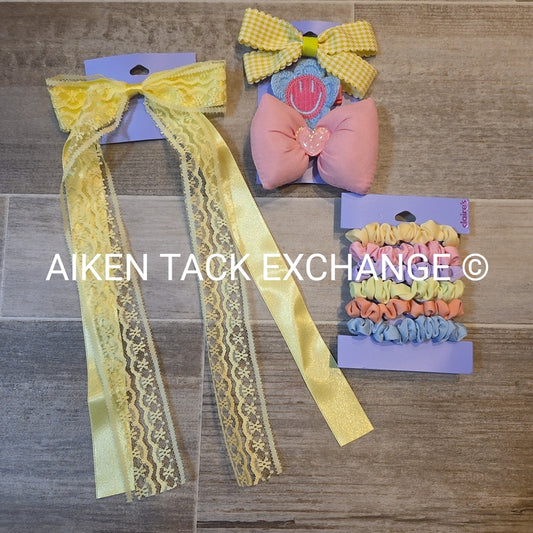 Claire's Hair Bundle - 1 Pack of Hair Ties, 4 Hair Clips