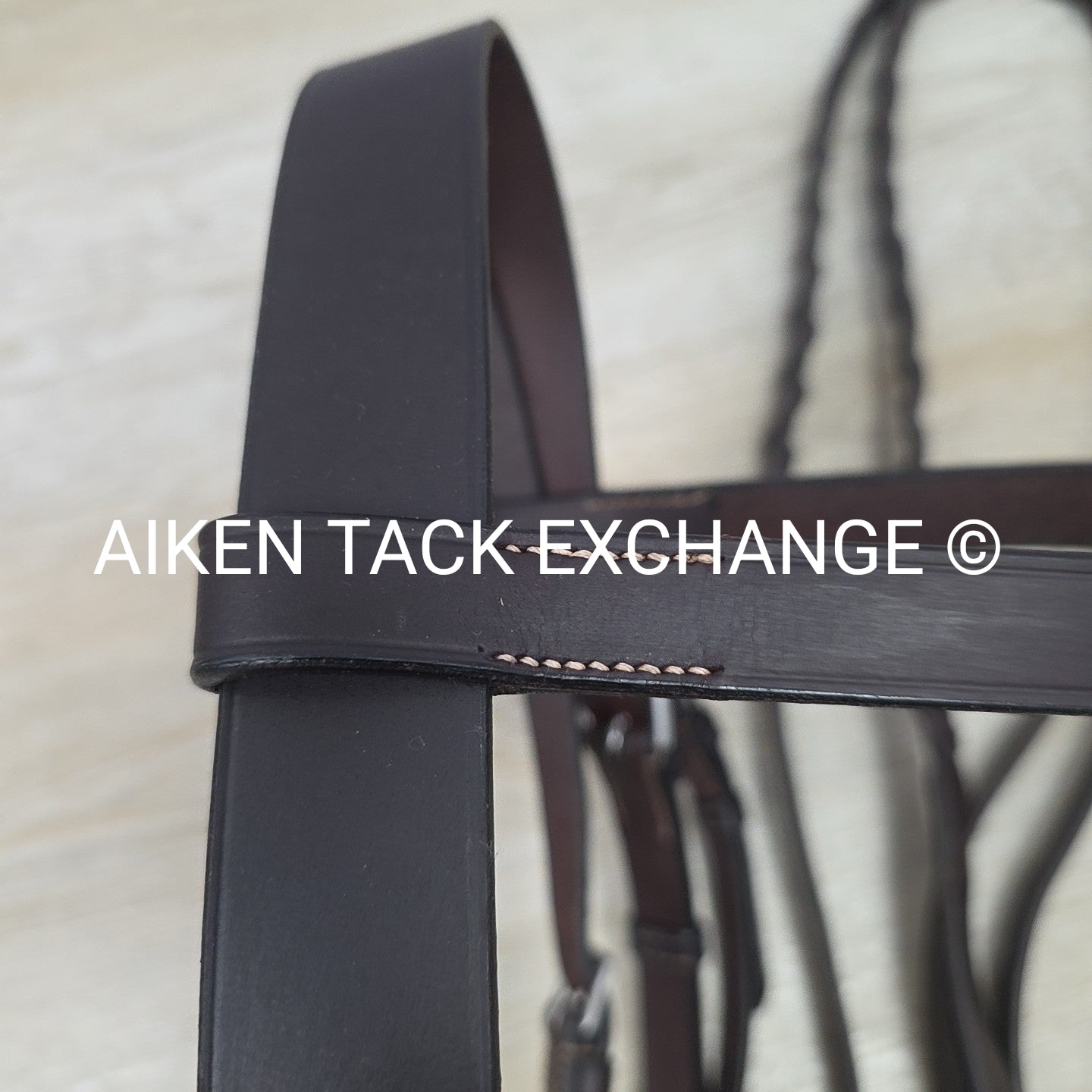 Horse Country Nimrod Flat Hunt Bridle with Laced Reins, Brown, Oversize