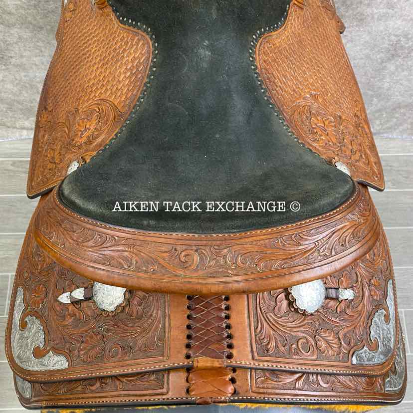 Allen Ranch Saddle Shop Western Saddle, 15" Seat, Regular Tree - Semi QH Bars