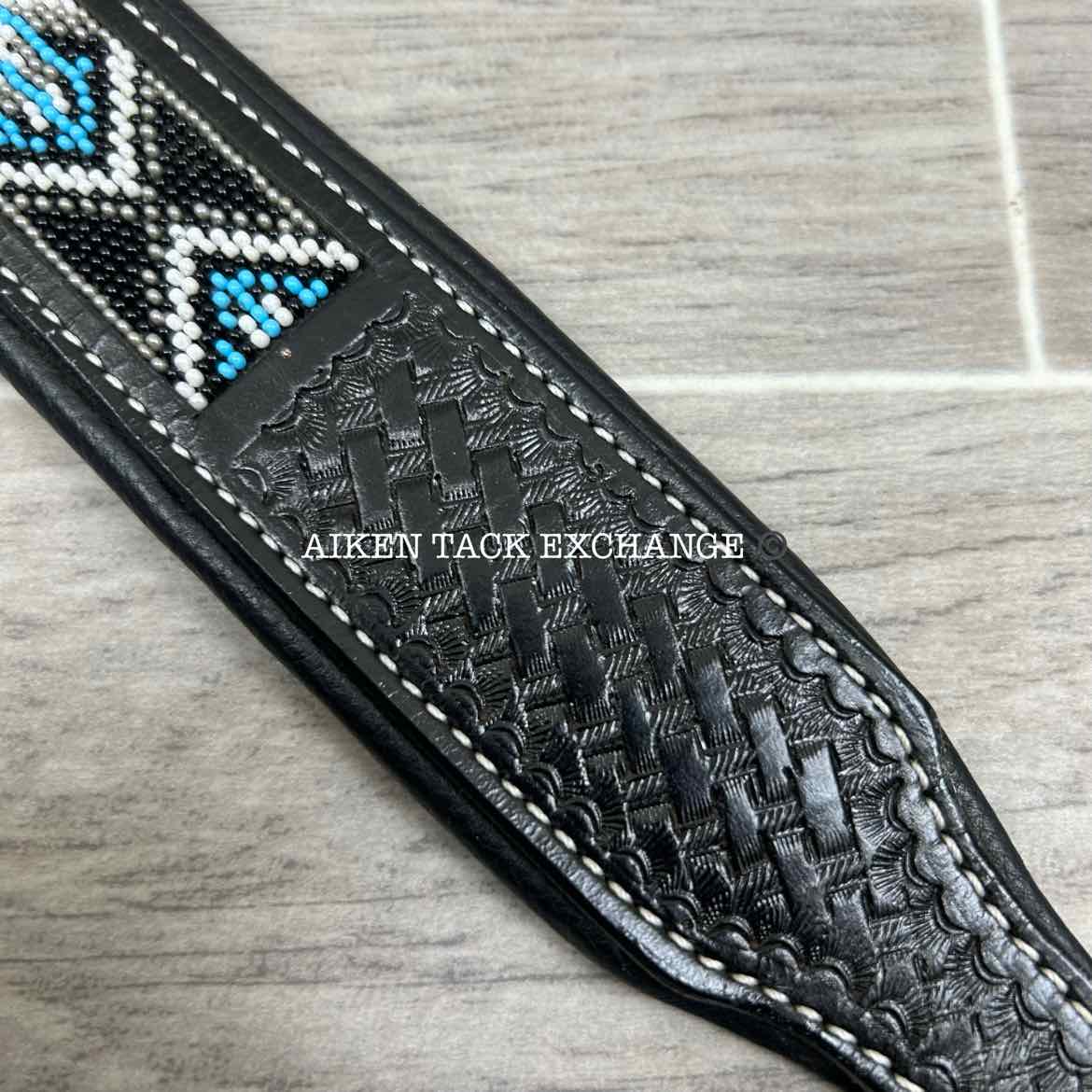 Beaded Leather Collar, 28"
