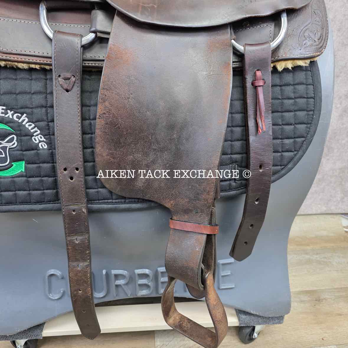 Roping Western Saddle, 15" Seat, Wide Tree - Full QH Bars, Weighs Approximately 49 lbs