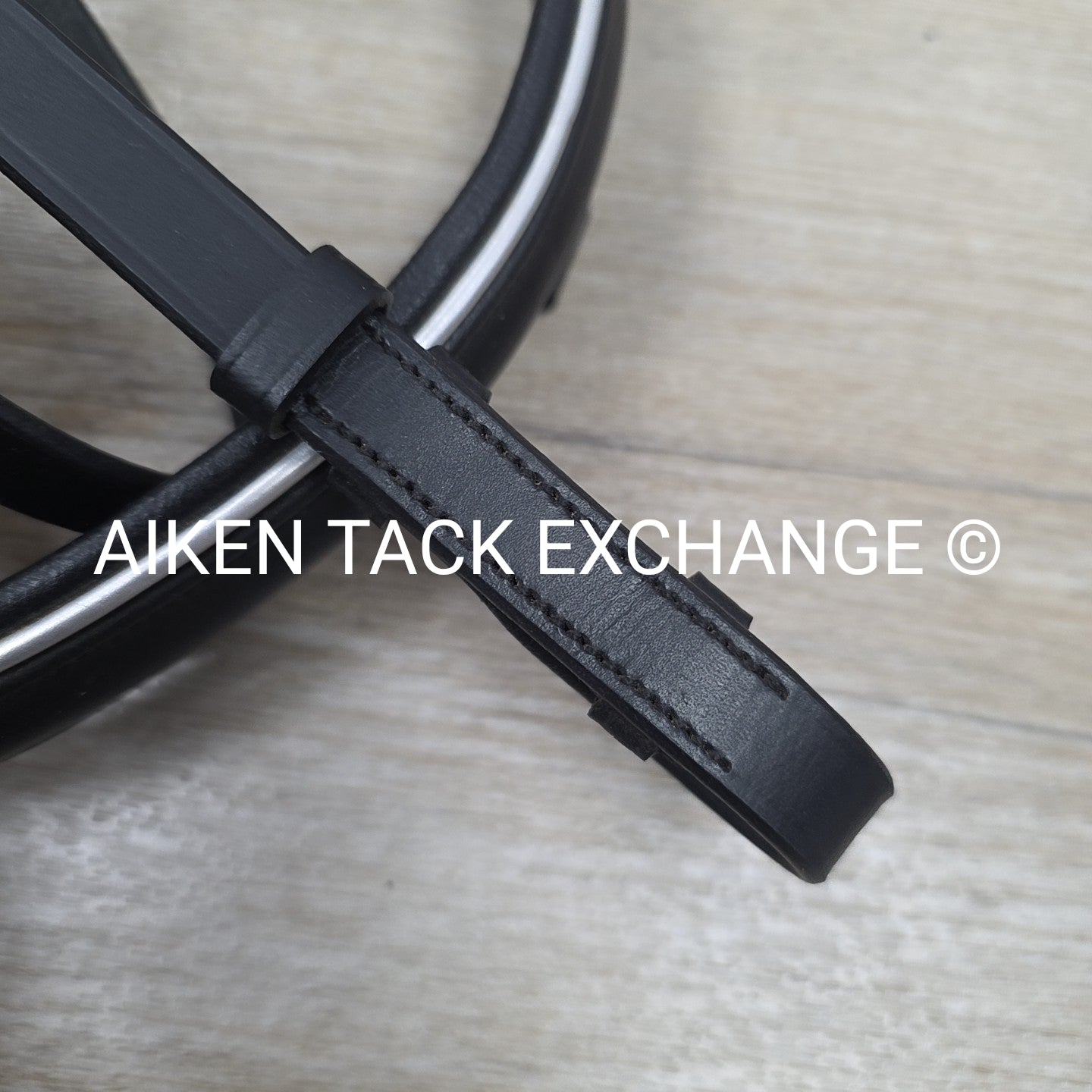 Dover Saddlery Flash Dressage Bridle with Rubber Web Reins, Black, Size Full