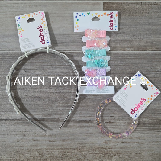 Claire's Hair Bundle - 1 Headband, 6 Hair Clips, 1 Bracelet