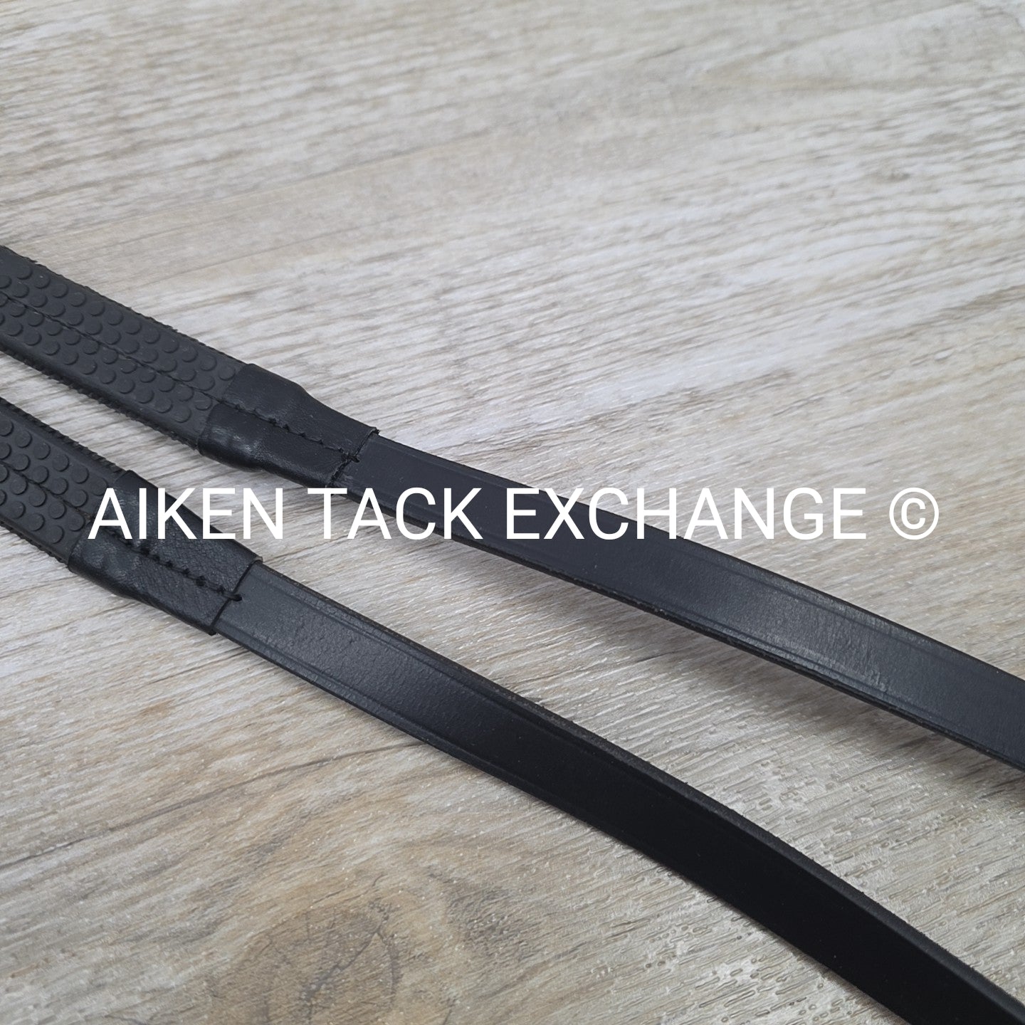 KL Select Black Oak Rubber Reins, Black, 54"